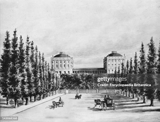 The Capitol, Washington, D.C, The Capitol, Washington, D.C, Seen From Pennsylvania Avenue, Before It Was Burned By The British In 1814; Watercolor By...