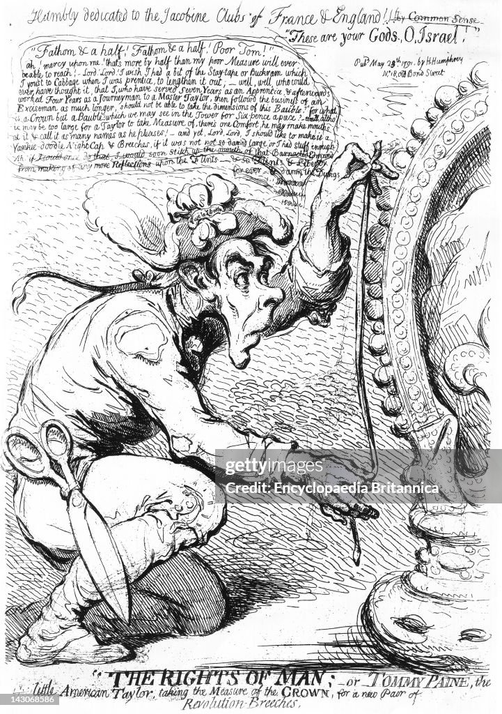 Cartoon Of Paine'S Role In The French Revolution, English Caricature...  News Photo - Getty Images