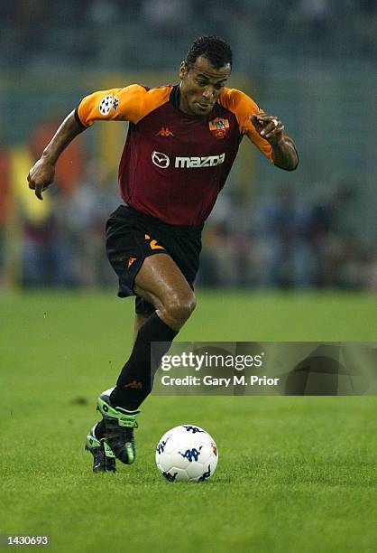 Cafu of Roma in action during the UEFA Champions League First Phase Group C match between AS Roma and Real Madrid at the Stadio Olimpico in Rome,...