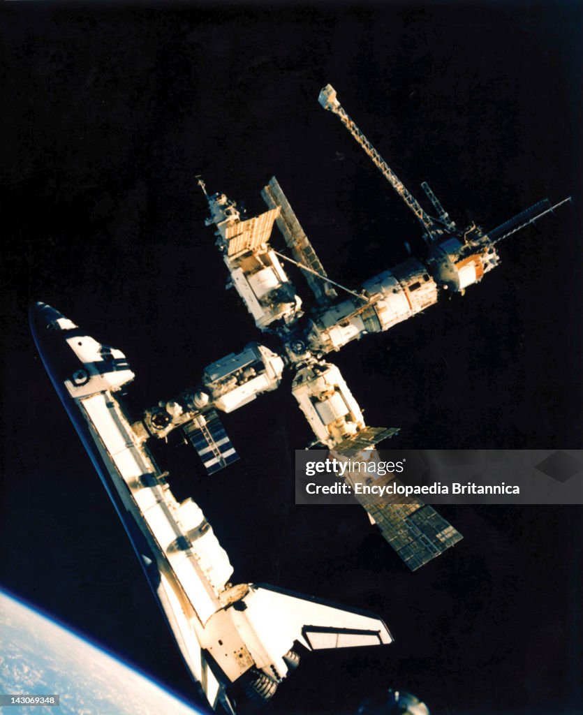 Space Shuttle Atlantis Docks With Mir