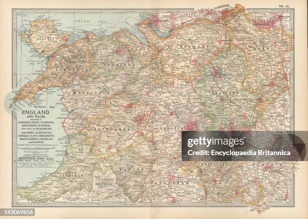 Map Of England And Wales, Map Of England And Wales, Circa 1902, From The 10Th Edition Of Encyclopaedia Britannica.