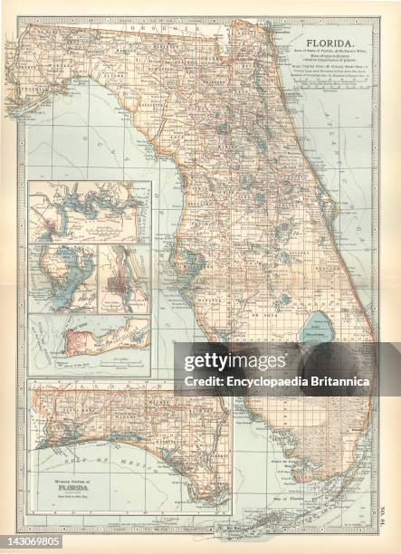 Florida Inset Map Map Of Florida With Insets Of Cities, Map Of Florida, United States ...