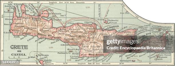 Crete Rome Greece Map Roman Crete Photos et images de collection - Getty Images