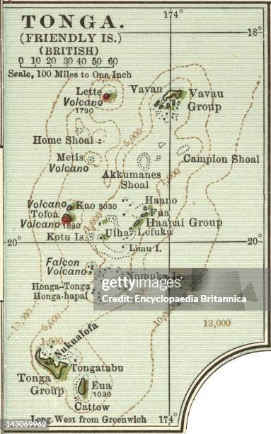 Map Of Tonga, Map Of Tonga , Circa 1902, From The 10Th Edition Of Encyclopaedia Britannica.