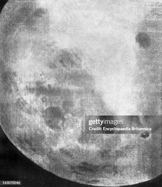Moon'S Far Side, One Of The First Recorded Views Of The Moon'S Far Side, Part Of A 29-Photograph Sequence Taken By The Soviet Luna 3 Spacecraft On...