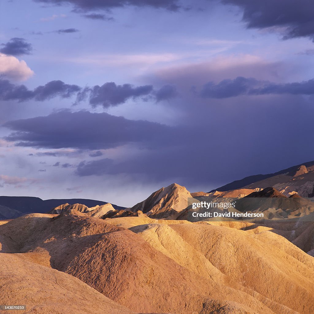 Rock formations in rural landscape