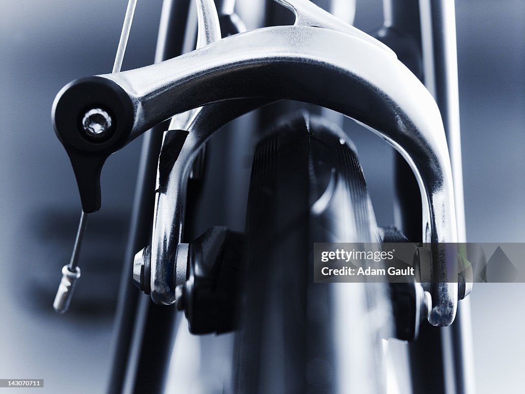 Close up of bicycle brake