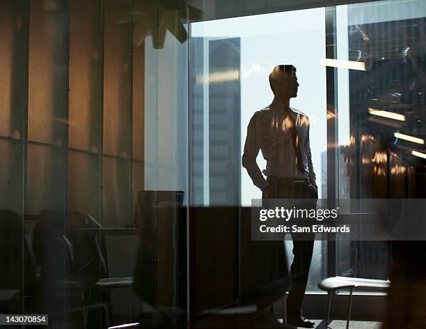 businessman standing in office - solitude stock pictures, royalty-free photos & images