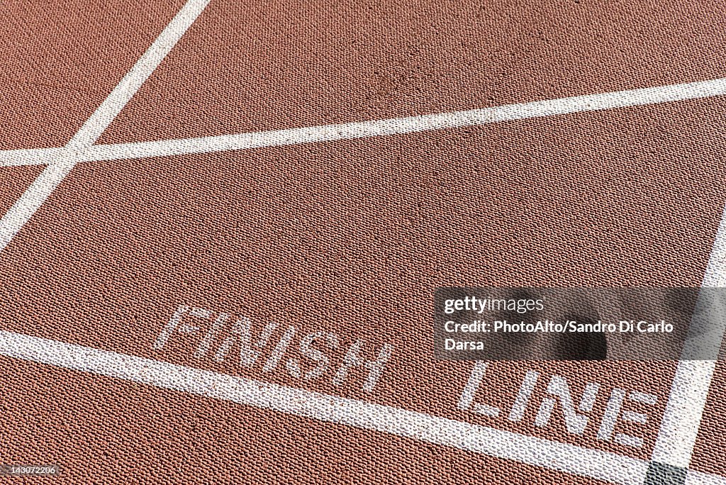 Finishing line of running track