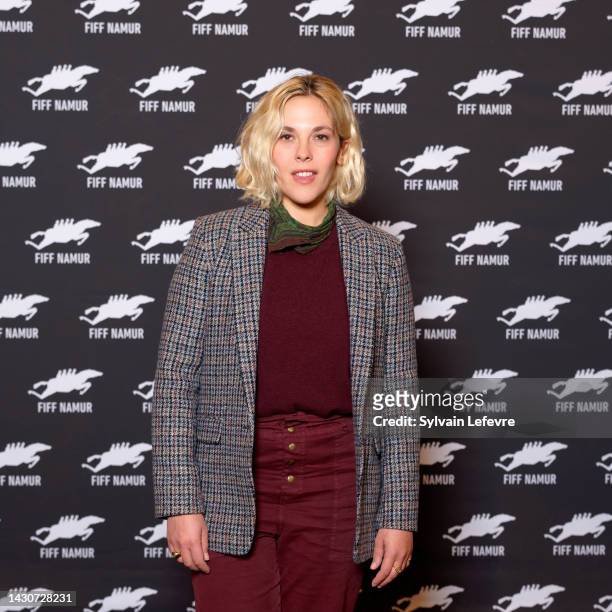 Alysson Paradis poses for the photocall for "Amore Mio" during 37th Namur International French-Language Film Festival on October 05, 2022 in Namur,...