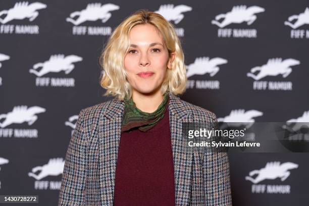 Alysson Paradis poses for the photocall for "Amore Mio" during 37th Namur International French-Language Film Festival on October 05, 2022 in Namur,...