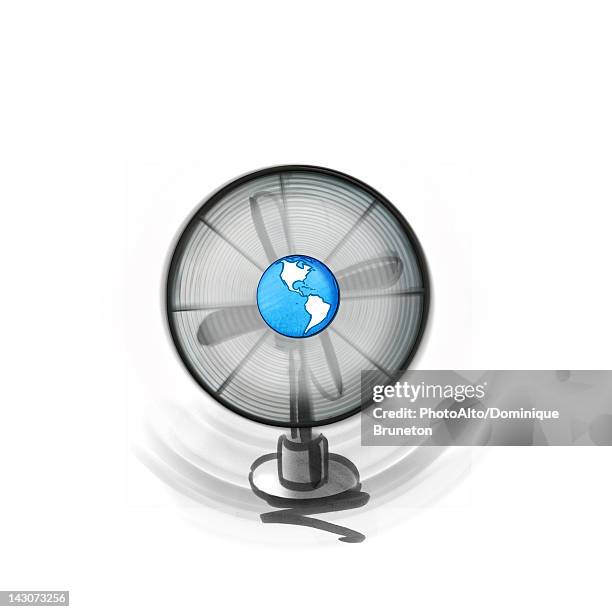 Fan Using Wind Wind Energy Fan With Earth In Center High-Res Vector Graphic - Getty Images