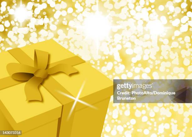 festively wrapped gift - free christmas wallpaper stock illustrations