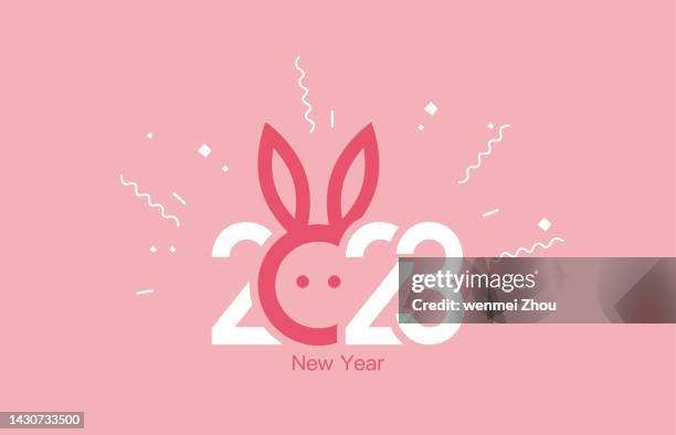 illustrations, cliparts, dessins animés et icônes de année du lapin 2023 - year of the rabbit