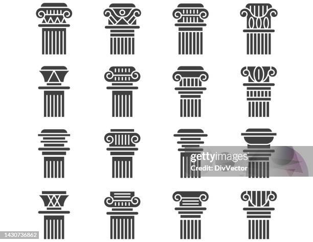 column vector set - architectural column stock illustrations