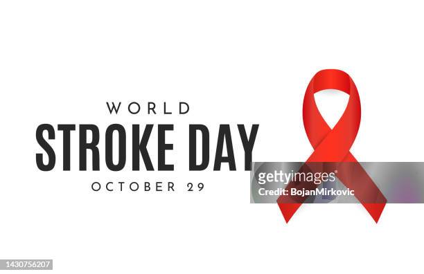 world stroke day, october 29. vector - stroke month stock illustrations