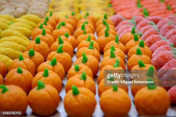 sweets made with marzipan - marzipan stock-fotos und bilder