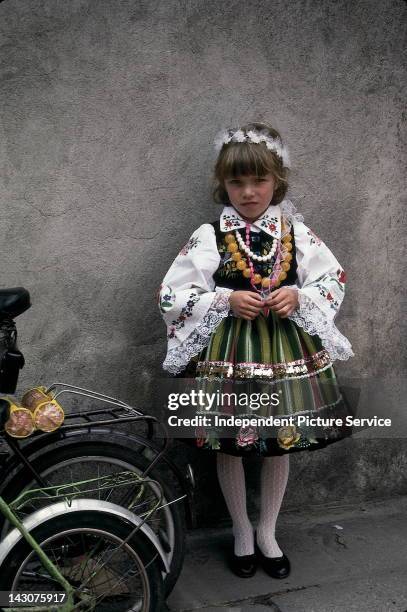 Hungarian girl in traditional dress, Hungary.