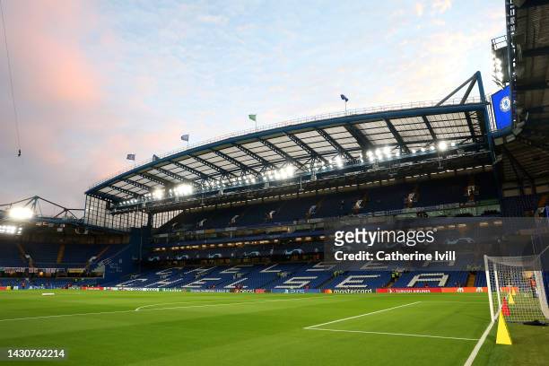 General view inside the stadium prior to the UEFA Champions League group E match between Chelsea FC and AC Milan at Stamford Bridge on October 05,...
