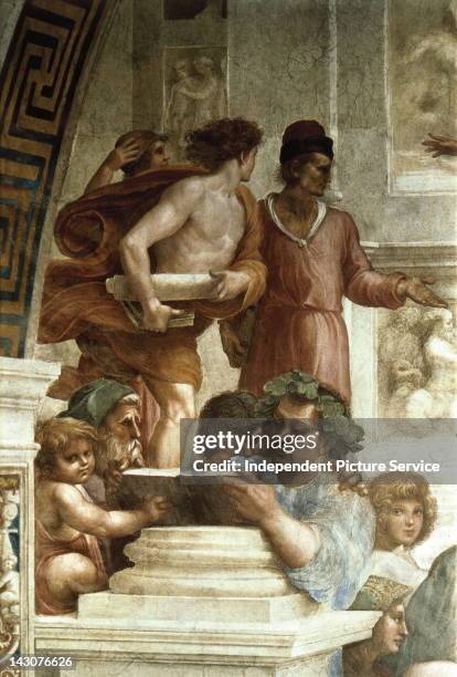 School of Athens. Ca. 1510-1512 - Detail of a mural by Raphael painted for Pope Julius II.Vatican Palace, Rome.