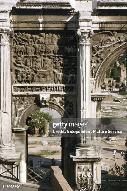 Detail of Arch of Septimus Severus, Rome.