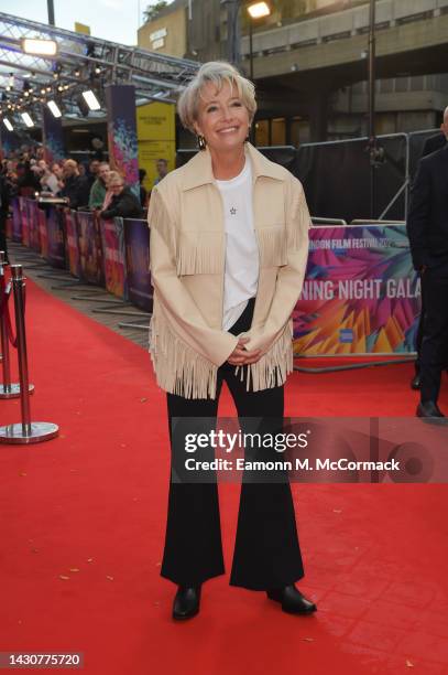 Emma Thompson attends the BFI London Film Festival Red Carpet for Roald Dahl’s Matilda The Musical on October 05, 2022 in London, England.