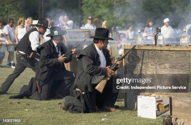 Sarasota Shootout a reenactment of a an Old West, Wild West gun fight, Sarasota County Fair, Sarasota, Florida.