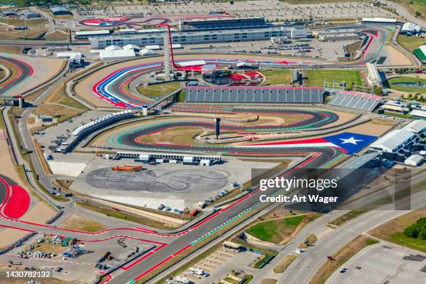 circuit of the americas racetrack aerial - f1 track stock pictures, royalty-free photos & images