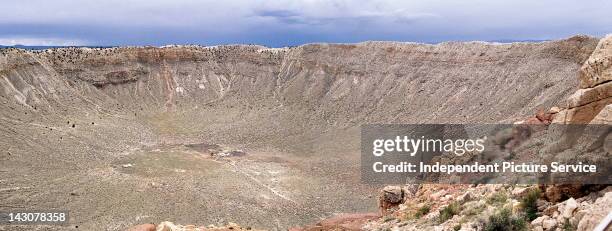 Panoramic view of the Barringer Meteor Crater near Winslow, Arizona.