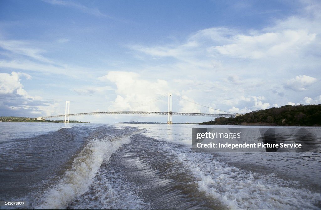 Wake of a boat