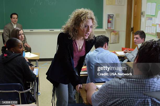 Mr. Monk Goes to Back to School" Episode 1 -- Pictured: Bitty Schram as Sharona Fleming--