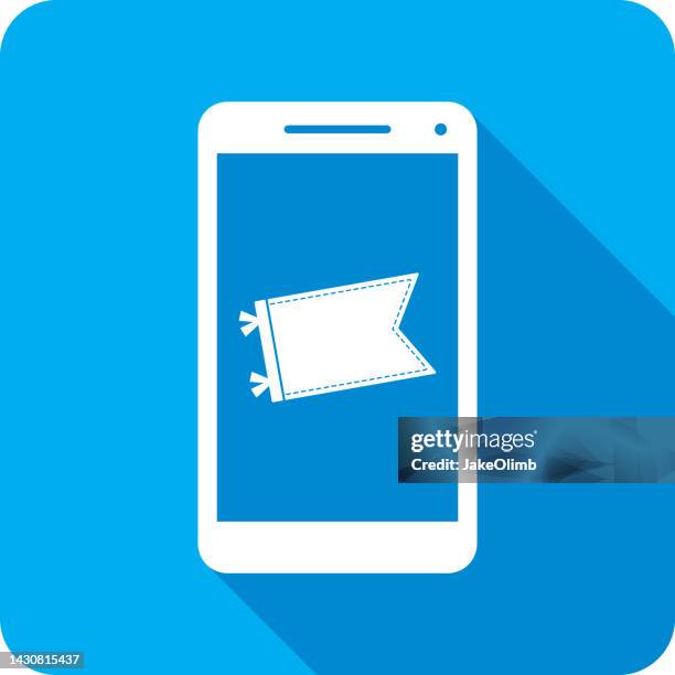 pennant smartphone icon silhouette 2 - pep rally stock illustrations