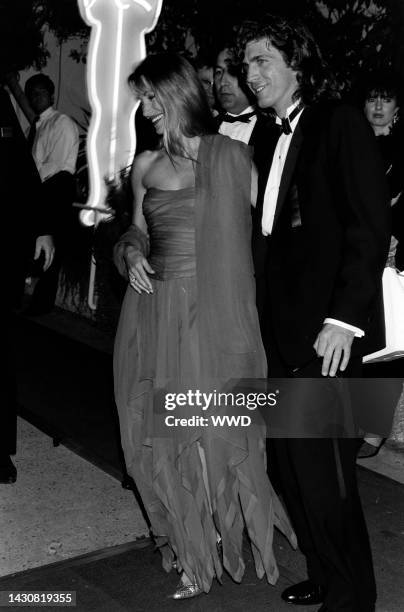 Jane Seymour and Joe Lando attend a party at Spago in West Hollywood, California, on March 30, 1992.