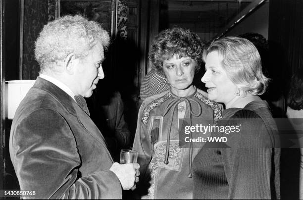 Norman Mailer, Marion Javits, and Virginia Johnson attend a National Arts Club event, featuring the presentation of the medal of honor for literature...