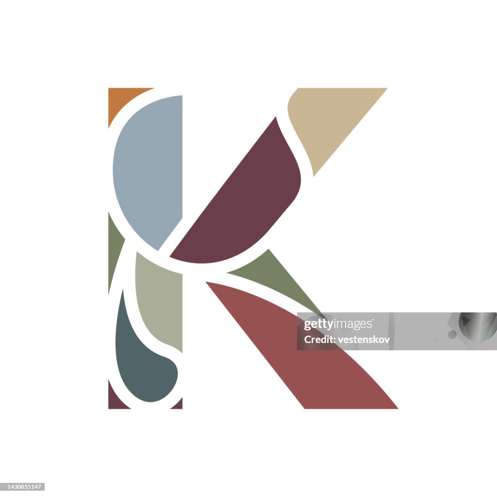 Modern colourful block alphabets vector illustration