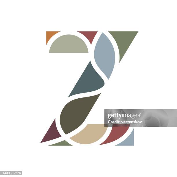 moderne bunte blockalphabete vektorillustration - buchstabe z stock-grafiken, -clipart, -cartoons und -symbole