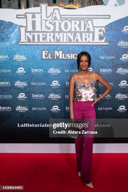 Liz Emiliano attends the premiere of "La Historia Interminable" at Teatro Calderón on October 05, 2022 in Madrid, Spain.