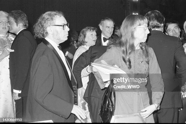 Isaac Asimov and Janet Asimov attend an event at the Waldorf Astoria Hotel in New York City on October 26, 1977.