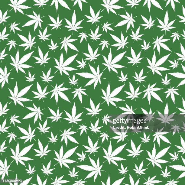 marijuana seamless pattern - marijuana leaf stock illustrations