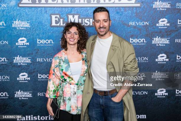 Beatriz Mur and Pablo Puyol attend the premiere of "La Historia Interminable" at Teatro Calderón on October 05, 2022 in Madrid, Spain.