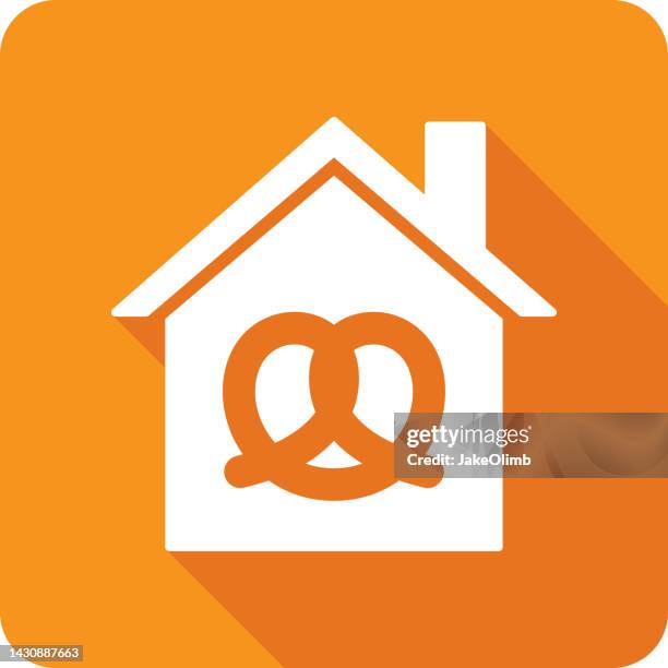 house pretzel icon silhouette - oktoberfest home stock illustrations