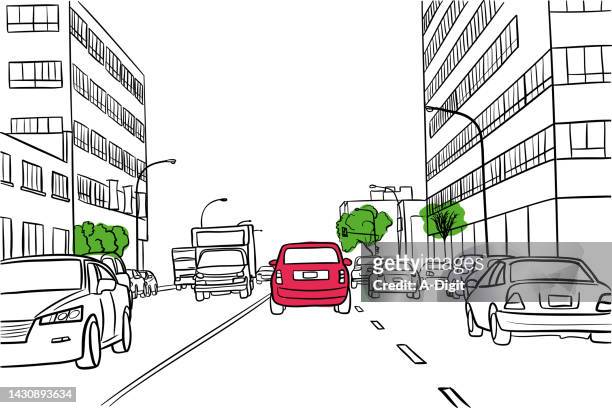 city of montreal road red car - cityscape stock illustrations stock illustrations