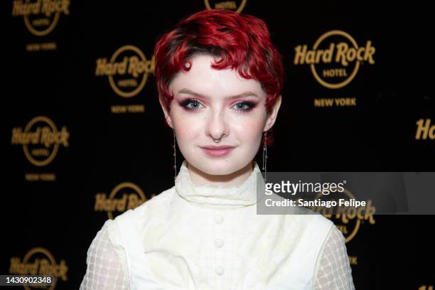 Lachlan Watson attends the season 2 premiere of "Chucky" at Hard Rock Hotel New York on October 05, 2022 in New York City.