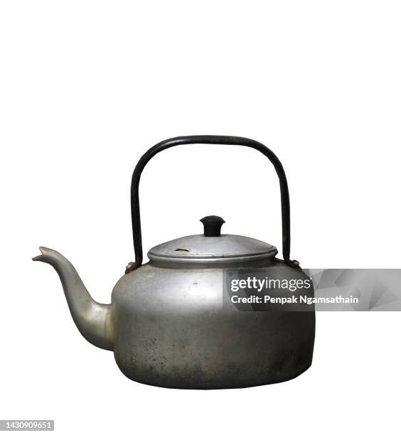 billy kettle on white background - arcaico imagens e fotografias de stock