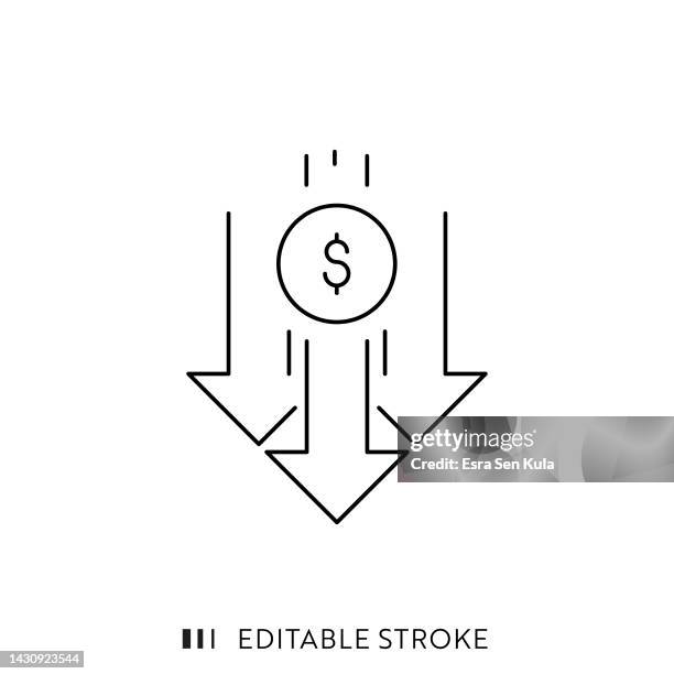 sale line icon design with editable stroke - low risk stock illustrations