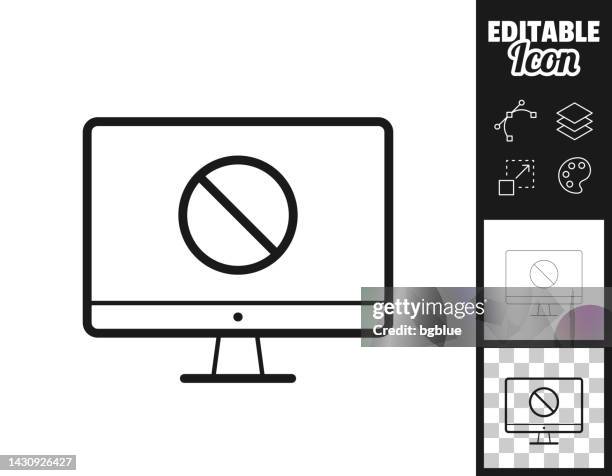desktop computer with no symbol. icon for design. easily editable - screen limit stock illustrations
