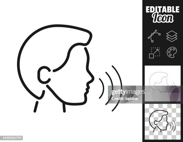 voice recognition. icon for design. easily editable - facial recognition black stock illustrations