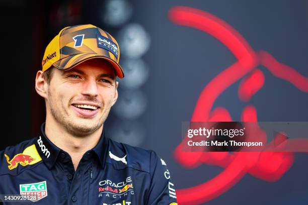 Max Verstappen of the Netherlands and Oracle Red Bull Racing looks on in the Paddock during previews ahead of the F1 Grand Prix of Japan at Suzuka...