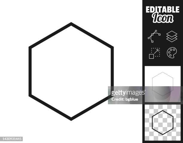 illustrations, cliparts, dessins animés et icônes de hexagone. icône pour le design. facilement modifiable - hexagone
