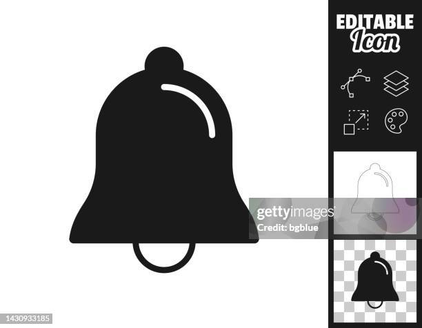 illustrazioni stock, clip art, cartoni animati e icone di tendenza di campana. icona per il design. facilmente modificabile - campanile orologio